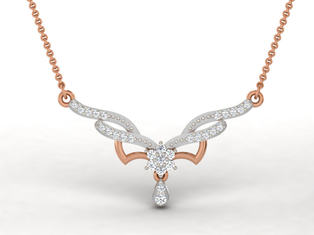 Light Weight Diamond Necklace 3dm renders details 3D print model_4