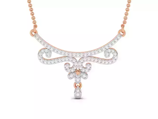 Light Weight Diamond Necklace 3dm renders details