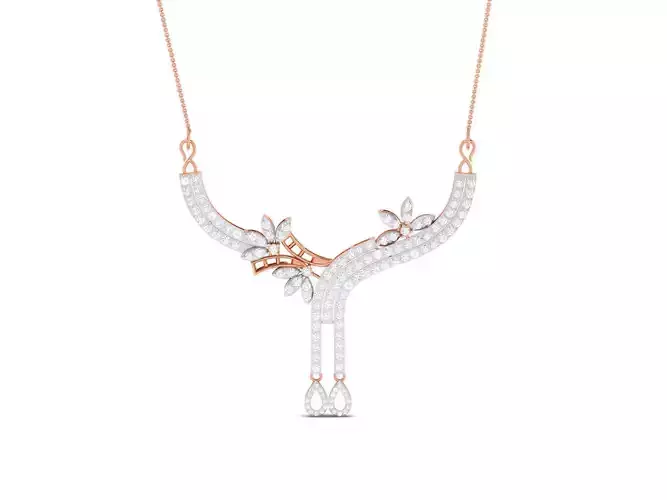 Light Weight Diamond Necklace 3dm renders details