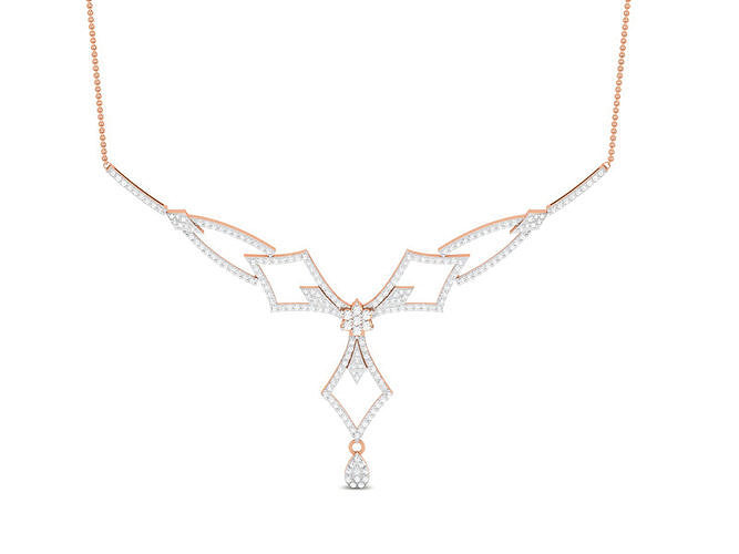 Light Weight Diamond Necklace 3dm renders details 3D model 3D printable