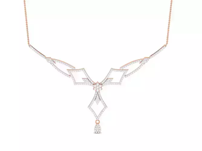 Light Weight Diamond Necklace 3dm renders details