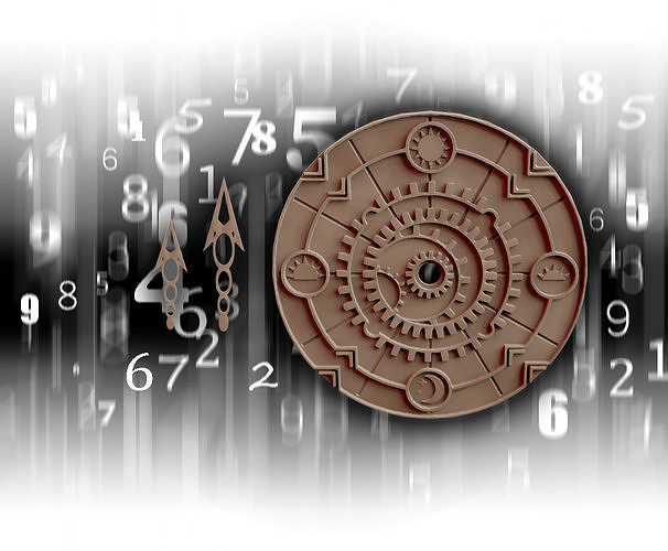 Astronomical clock with numbers 3D print model