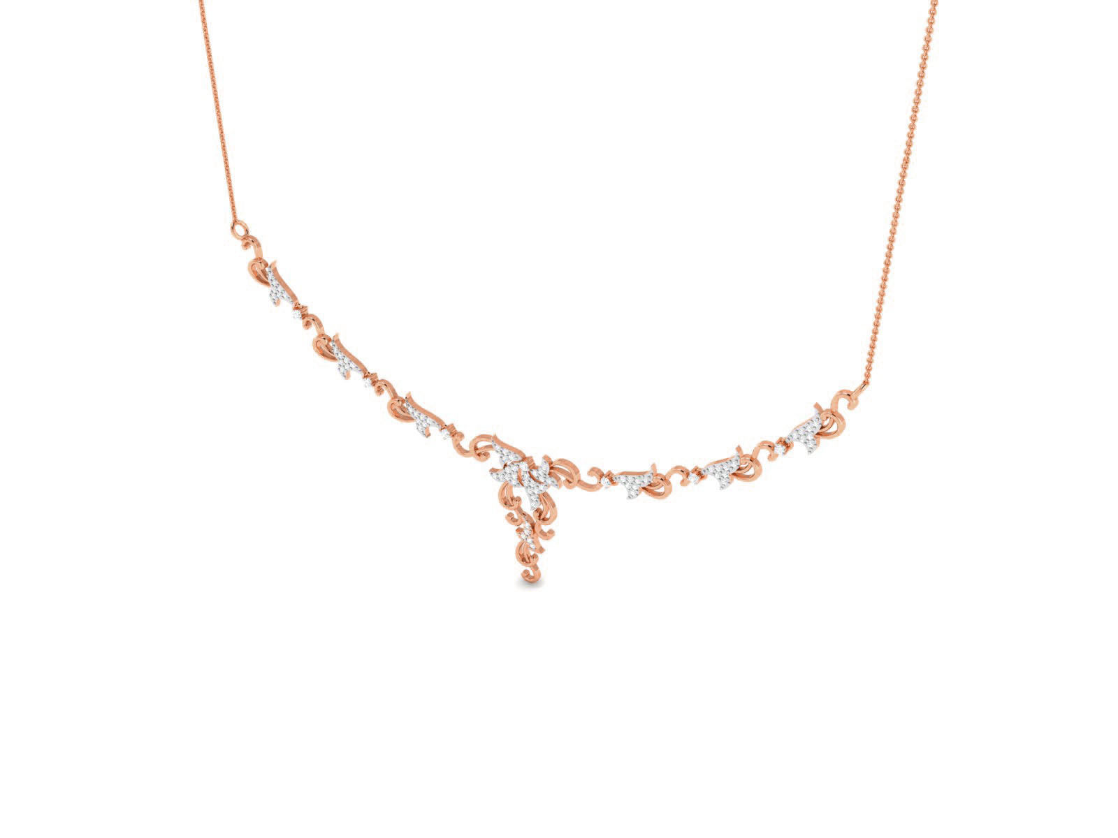 Light Weight Diamond Necklace 3dm renders details 3D print model_1