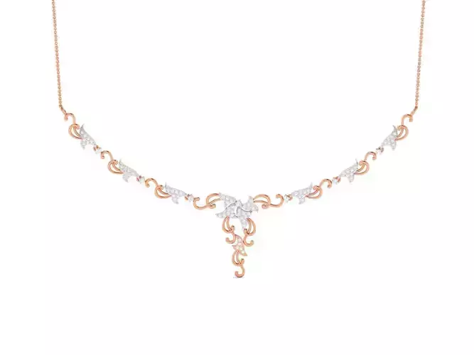 Light Weight Diamond Necklace 3dm renders details