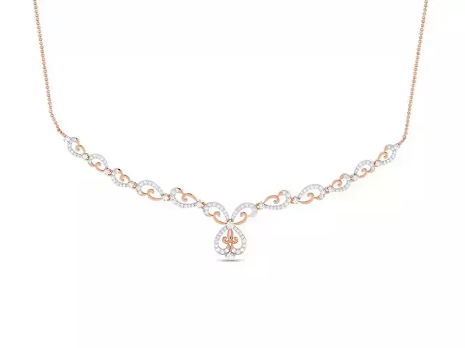 Light Weight Diamond Necklace 3dm renders details