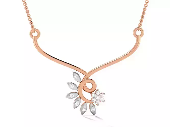 Light Weight Diamond Necklace 3dm renders details