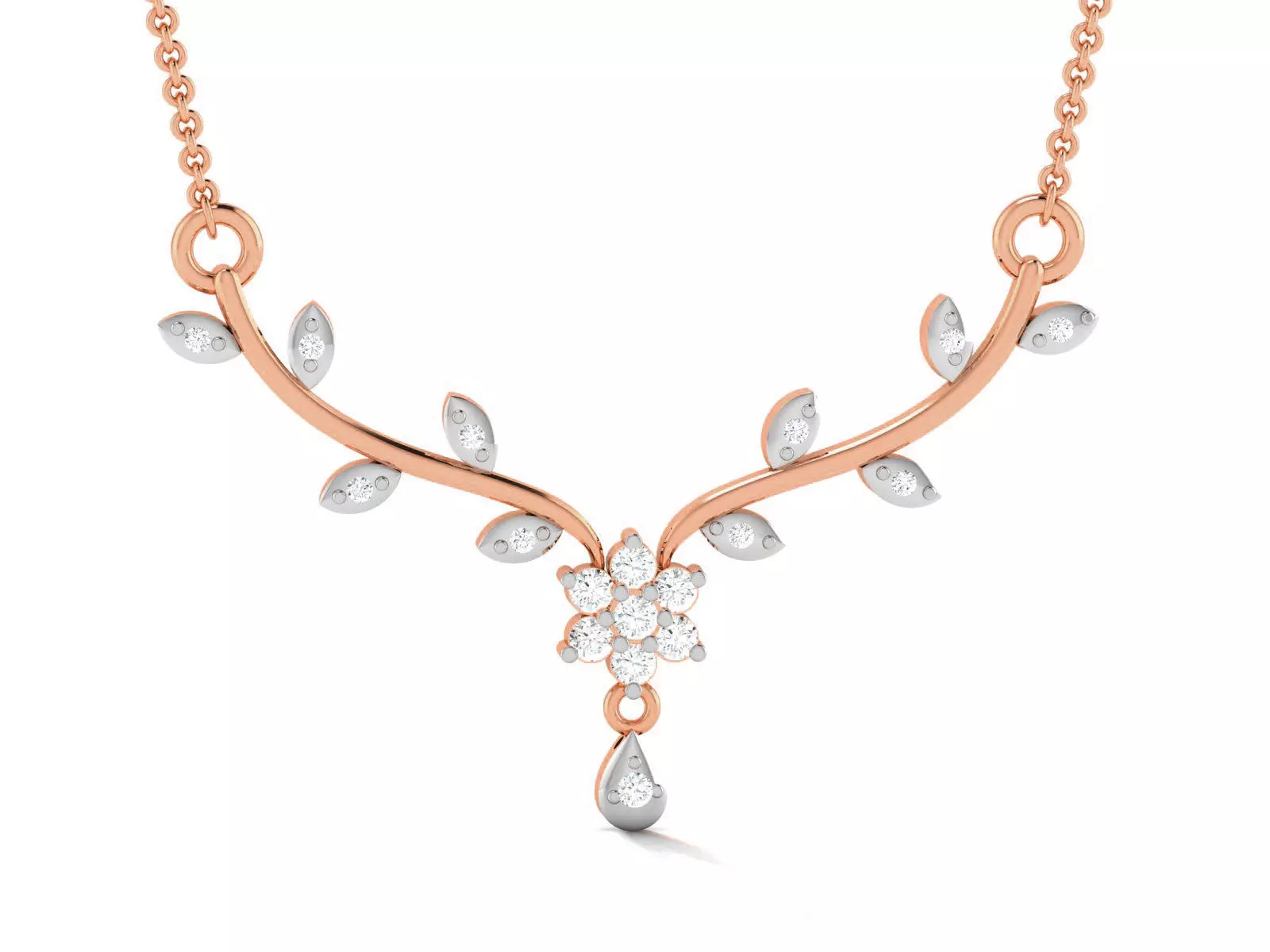 Light Weight Diamond Necklace 3dm renders details 3D print model_0