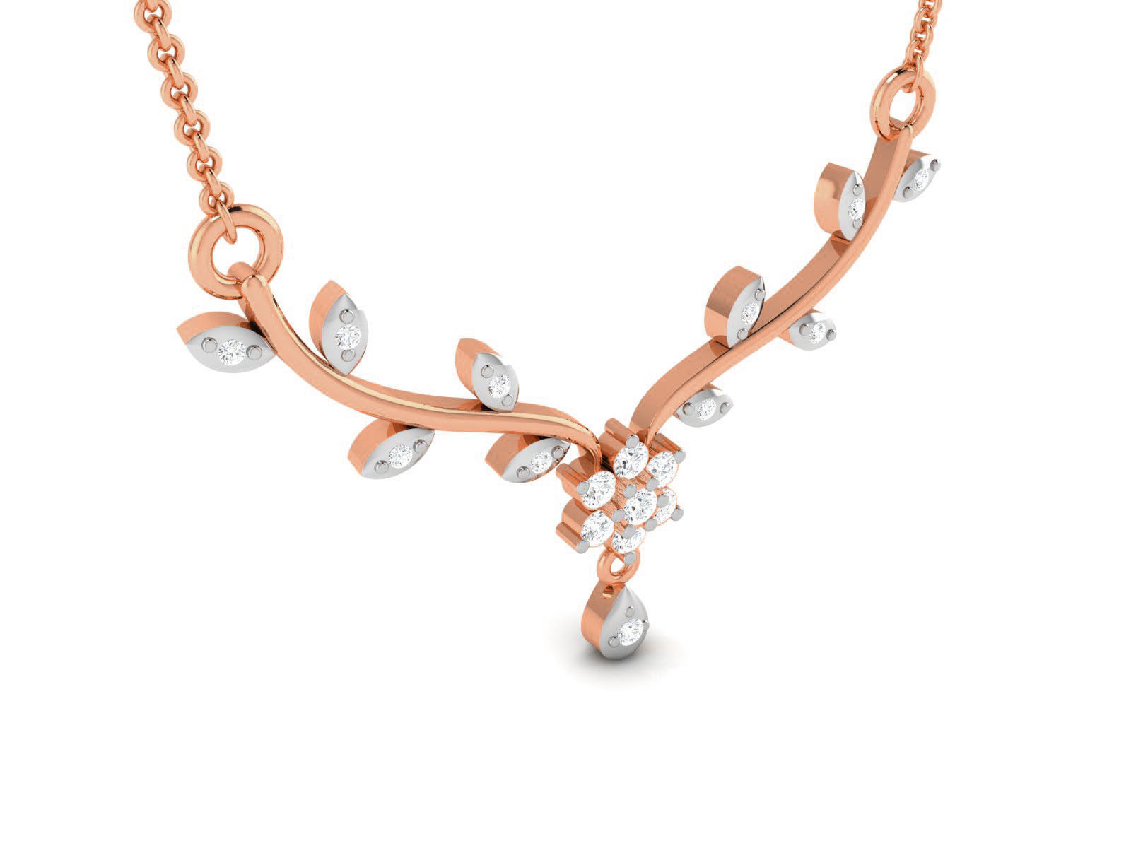 Light Weight Diamond Necklace 3dm renders details 3D print model_1