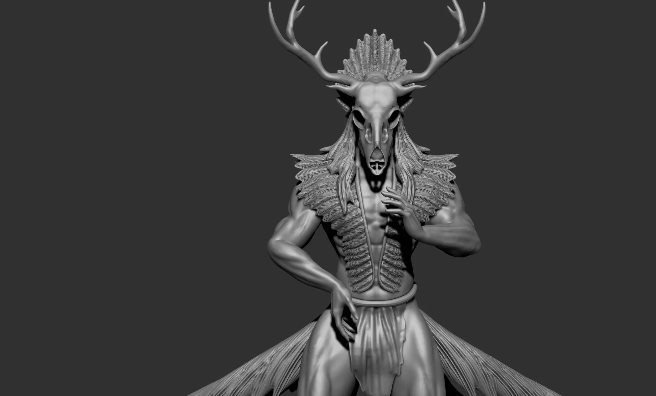 fictional creature sculpture 3D print model_0