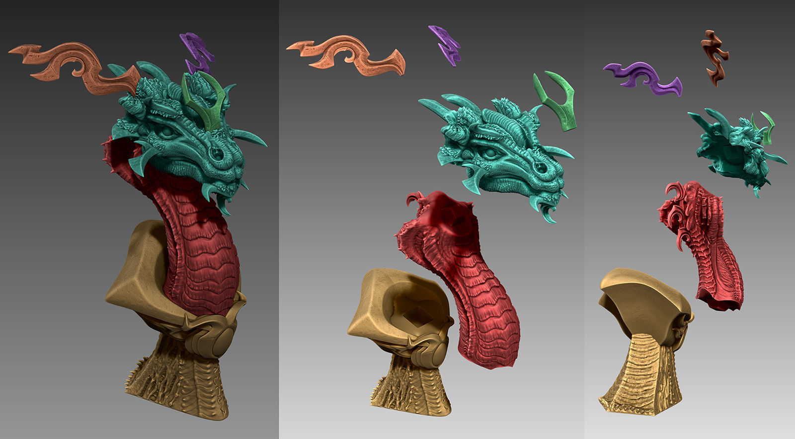 Dragon Bust miniature 3D Print Ready 3D print model_1