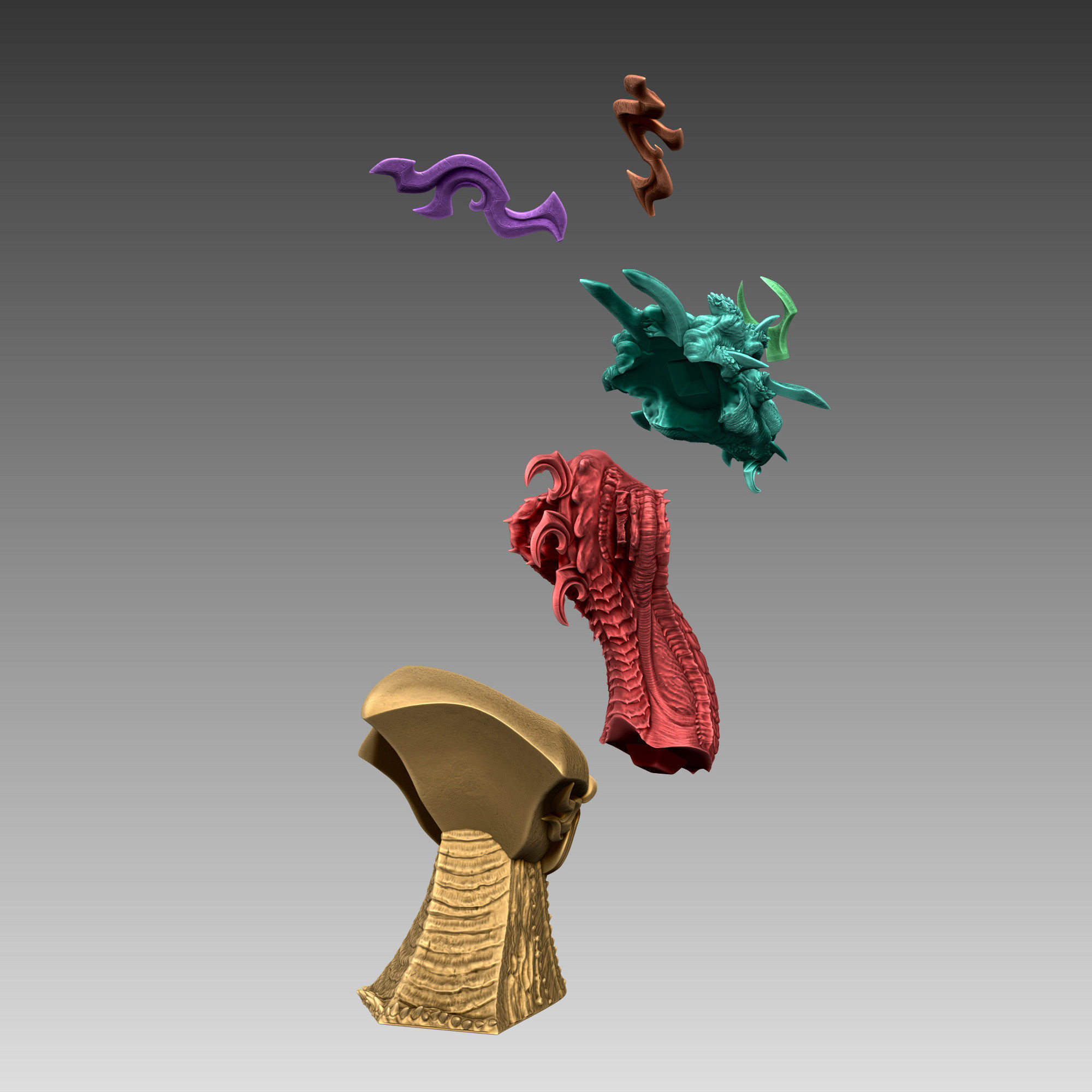 Dragon Bust miniature 3D Print Ready 3D print model_4