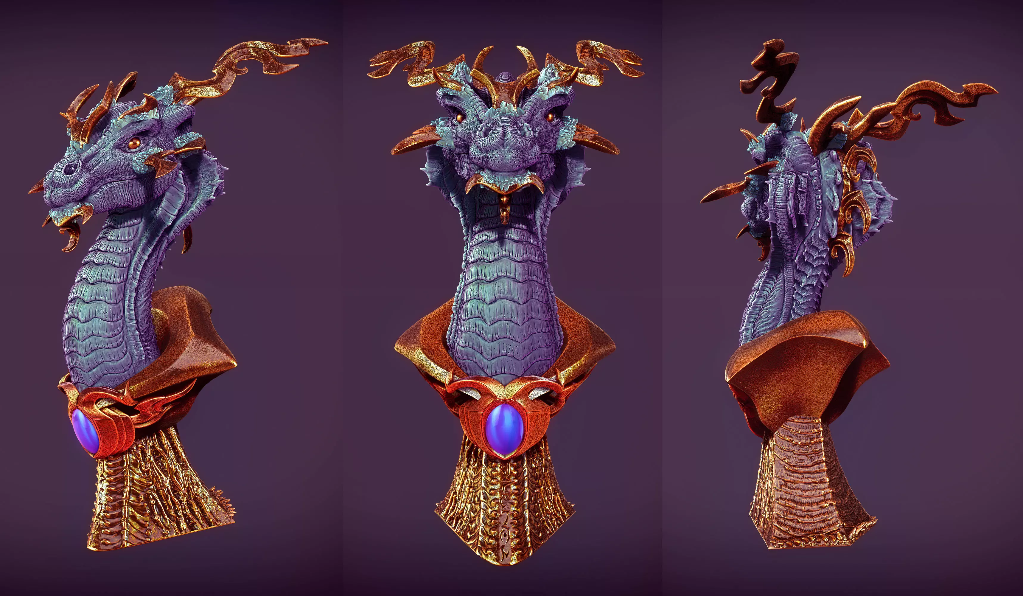 Dragon Bust miniature 3D Print Ready 3D print model_0