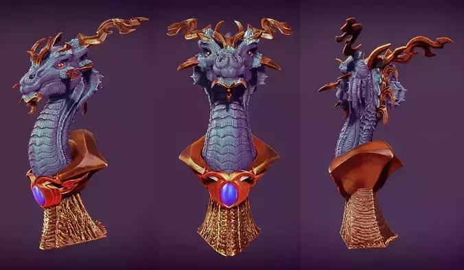 Dragon Bust miniature 3D Print Ready 3D print model