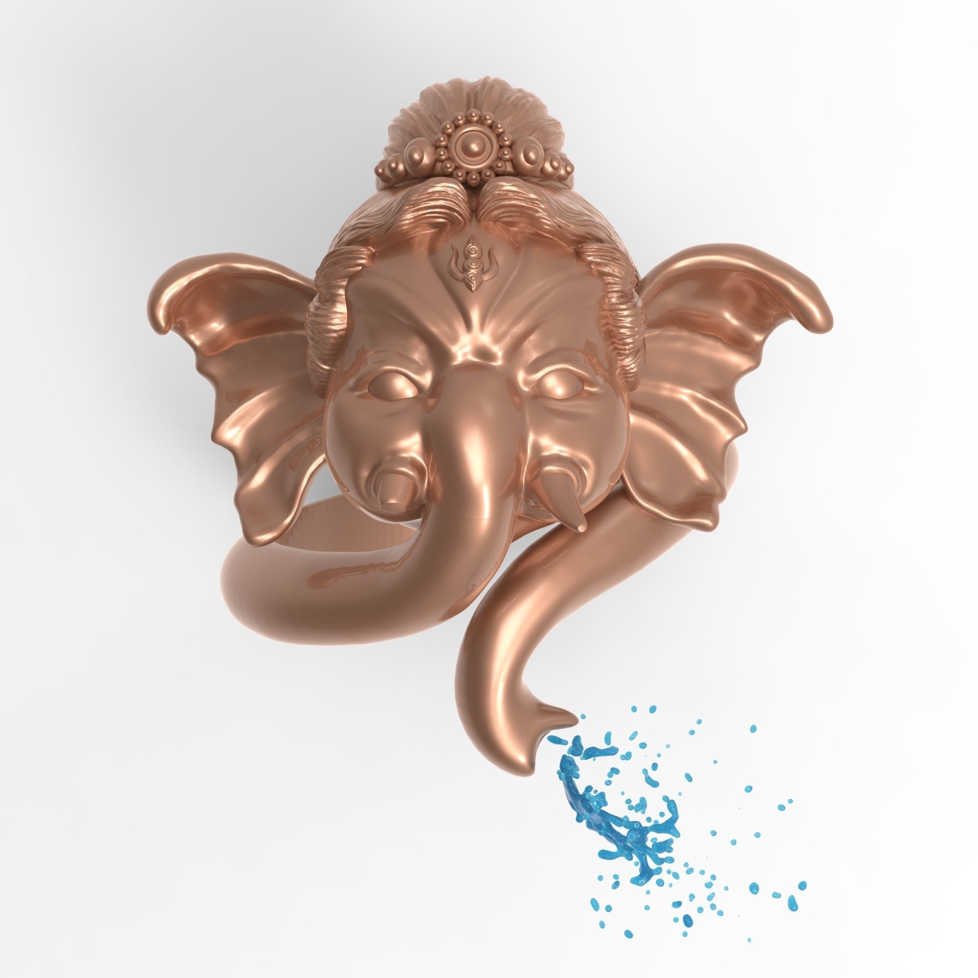 Ganesh Ring 3D print model_3