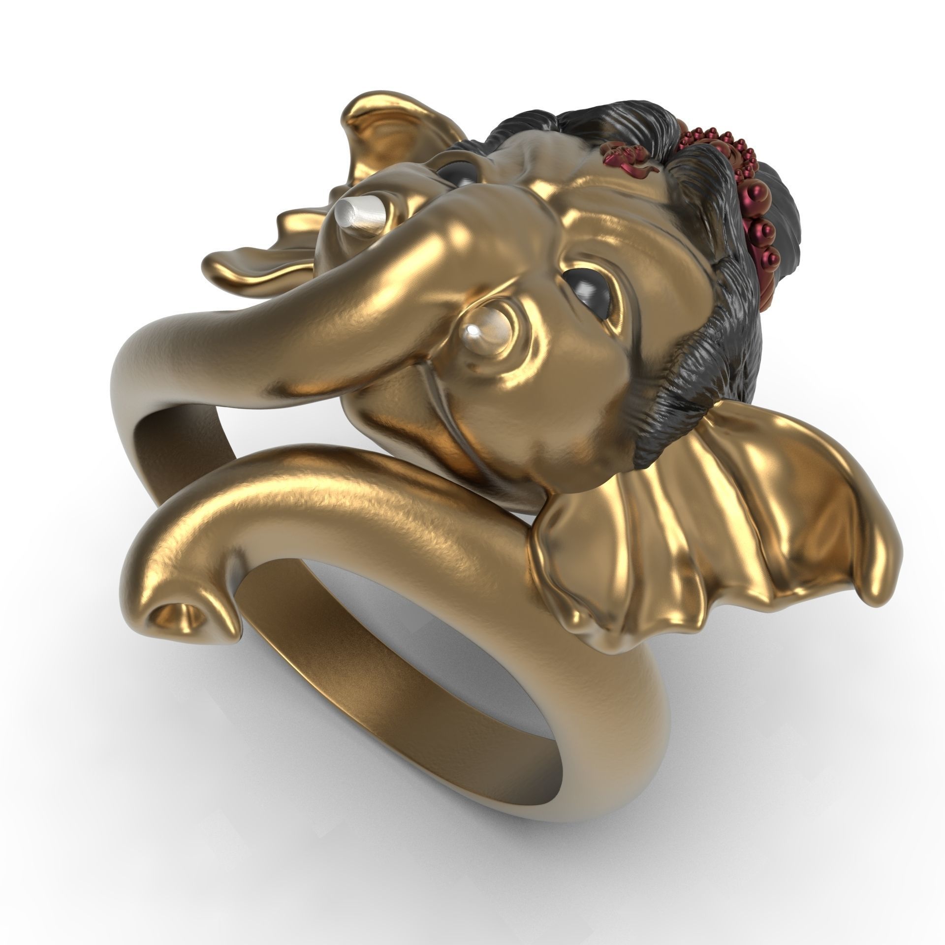 Ganesh Ring 3D print model_1
