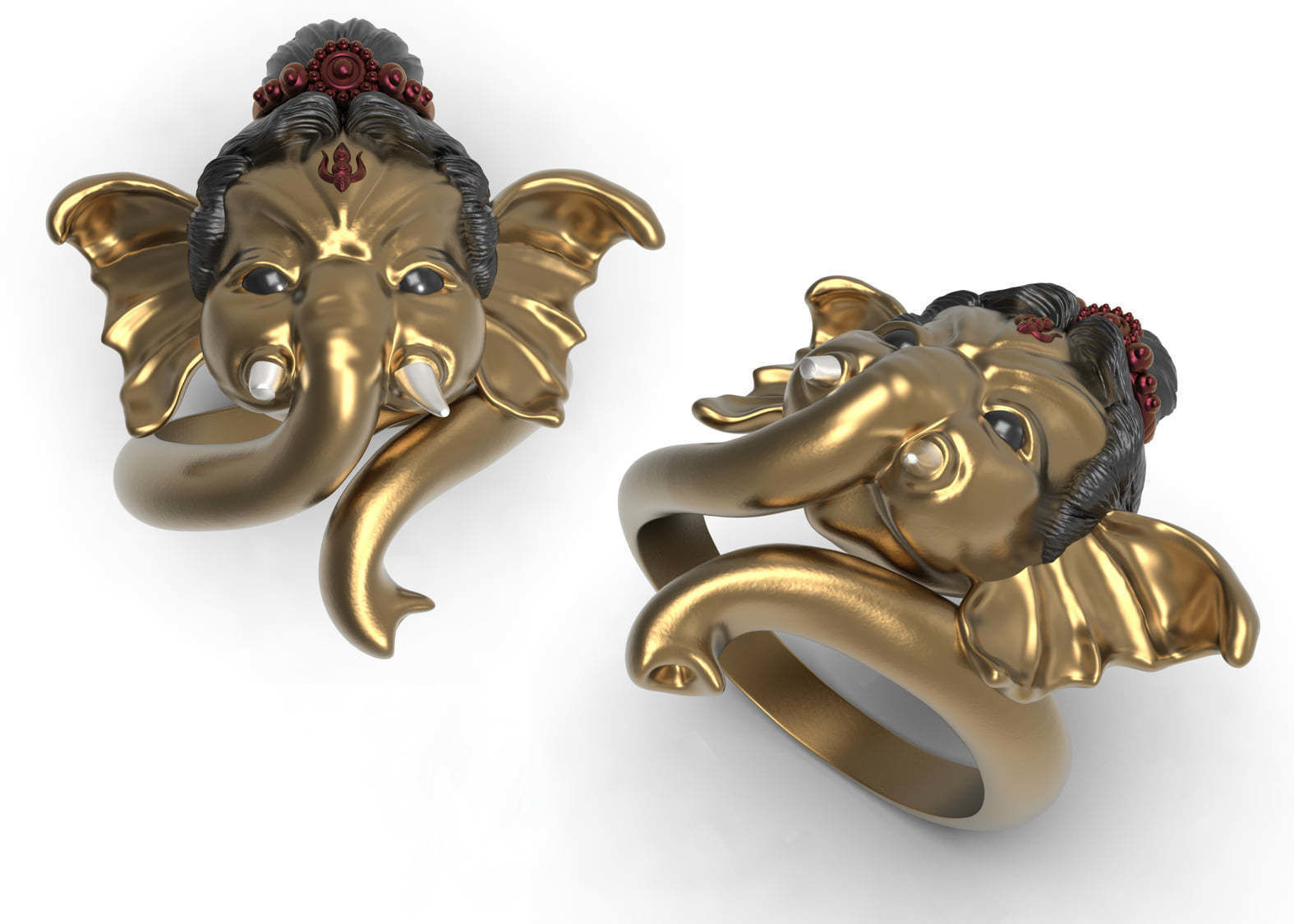 Ganesh Ring 3D print model_2
