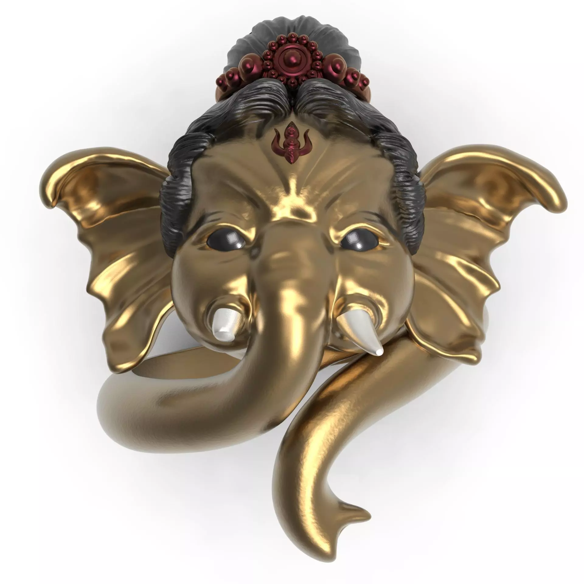 Ganesh Ring 3D print model_0