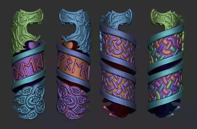 Norse Beard Rings 3D Print Ready