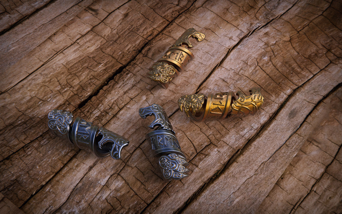 Norse Beard Rings 3D Print Ready 3D print model_2