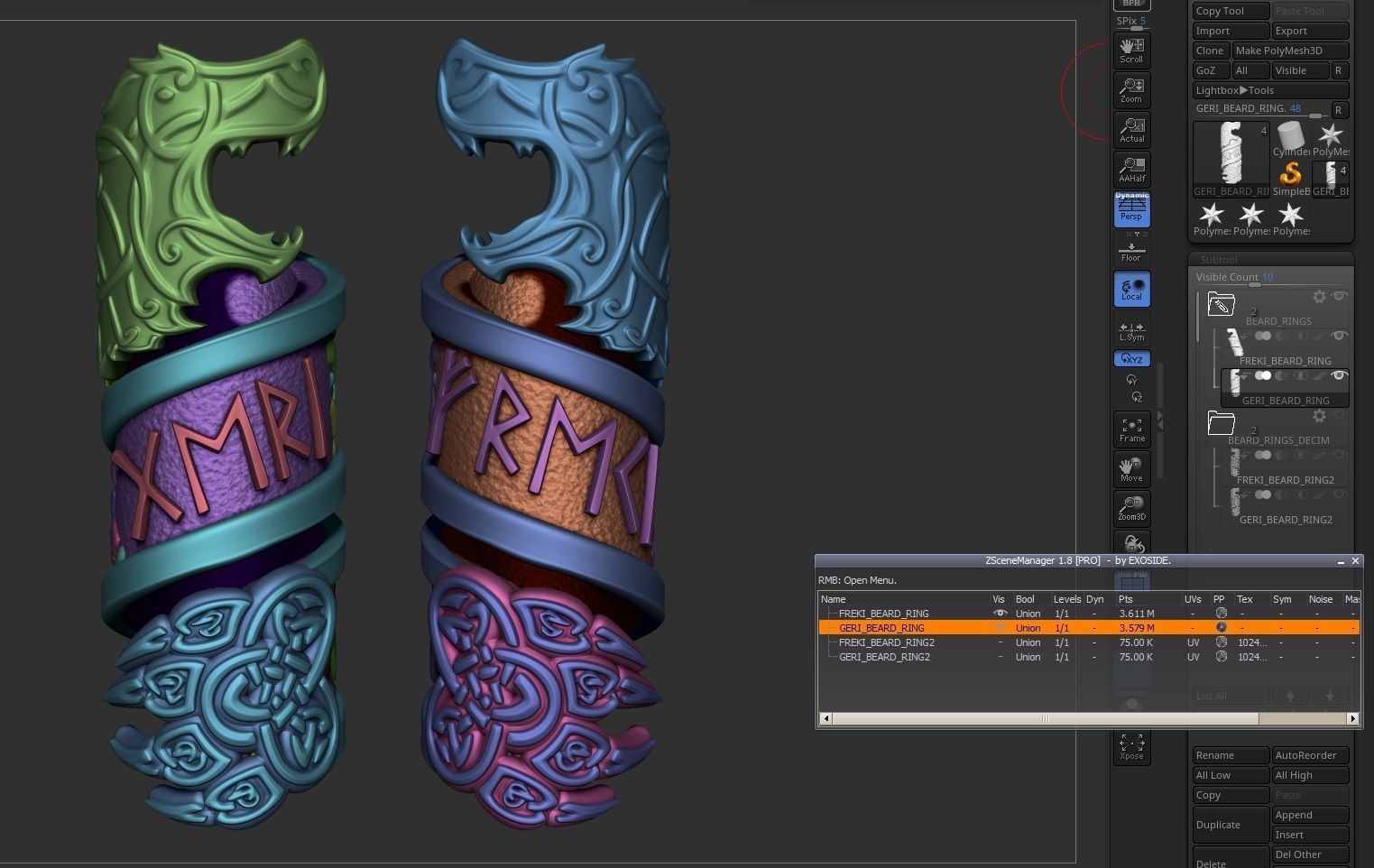 Norse Beard Rings 3D Print Ready 3D print model_1