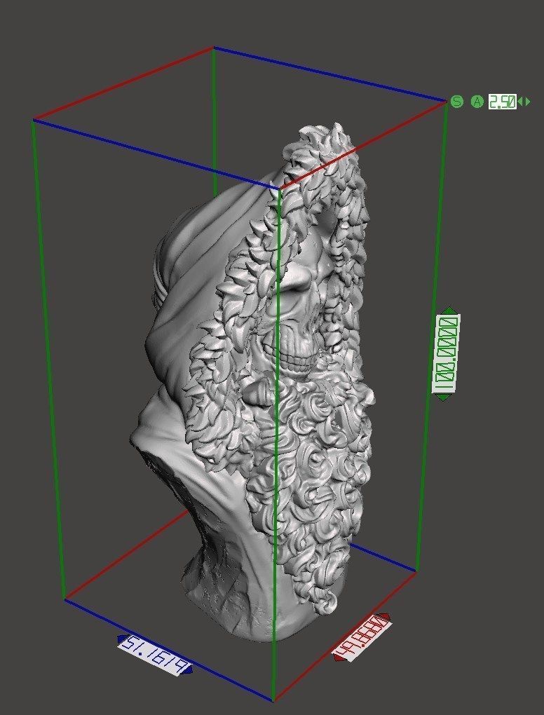 Death as Santa bust 3D print model_6