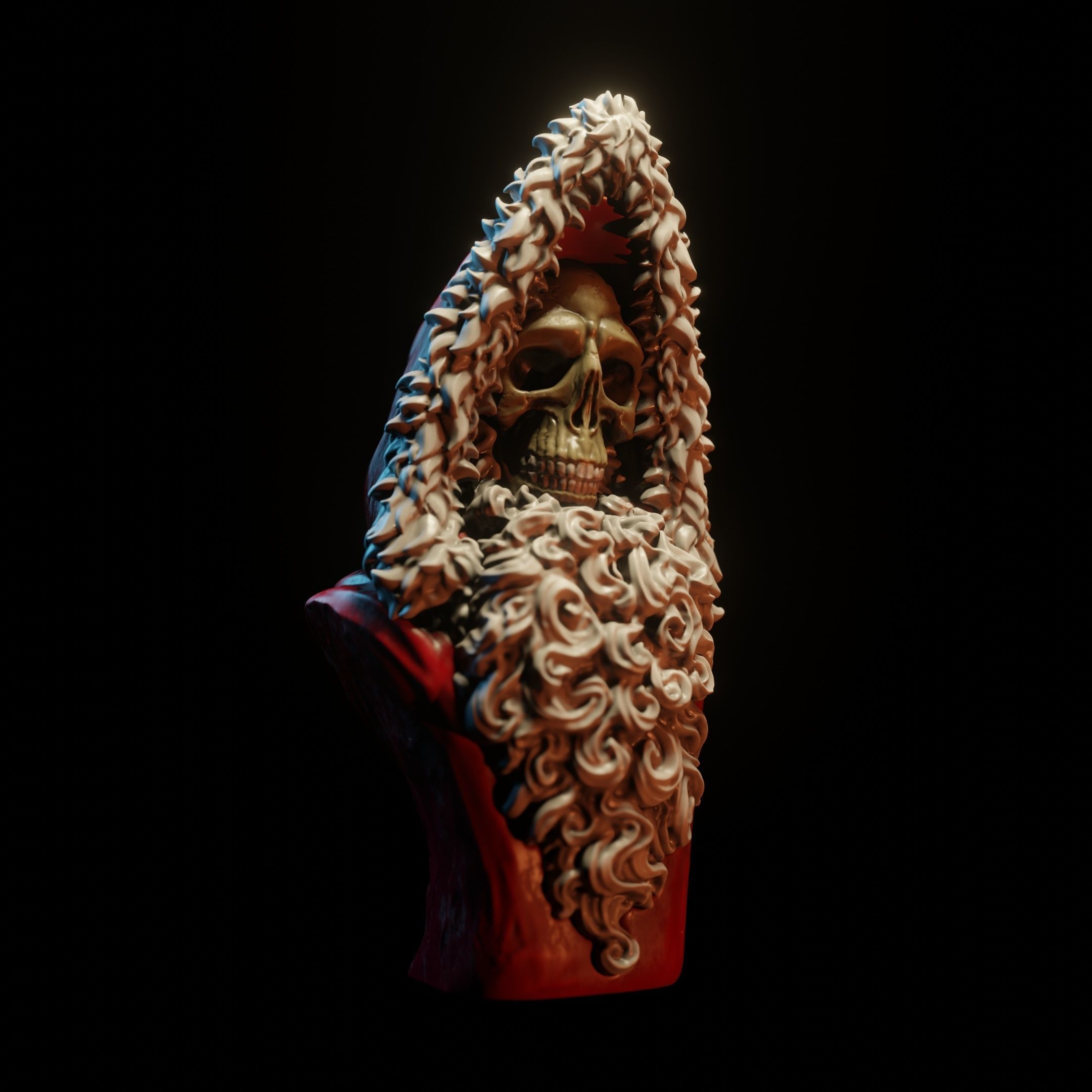 Death as Santa bust 3D print model_3