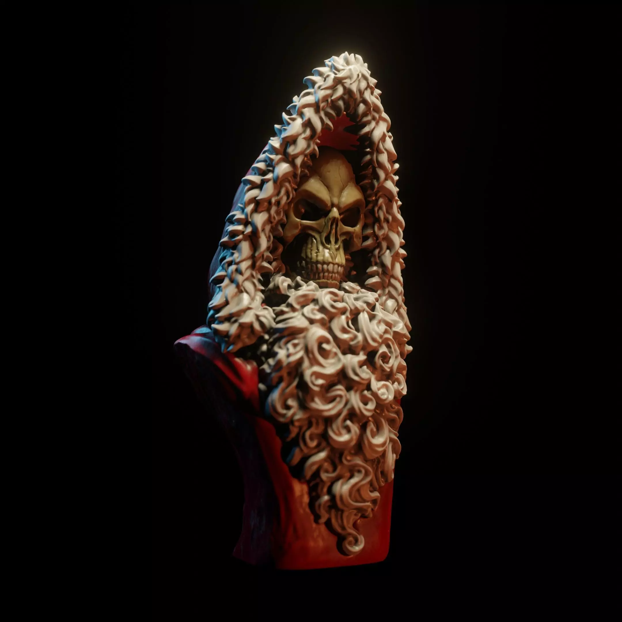 Death as Santa bust 3D print model_0