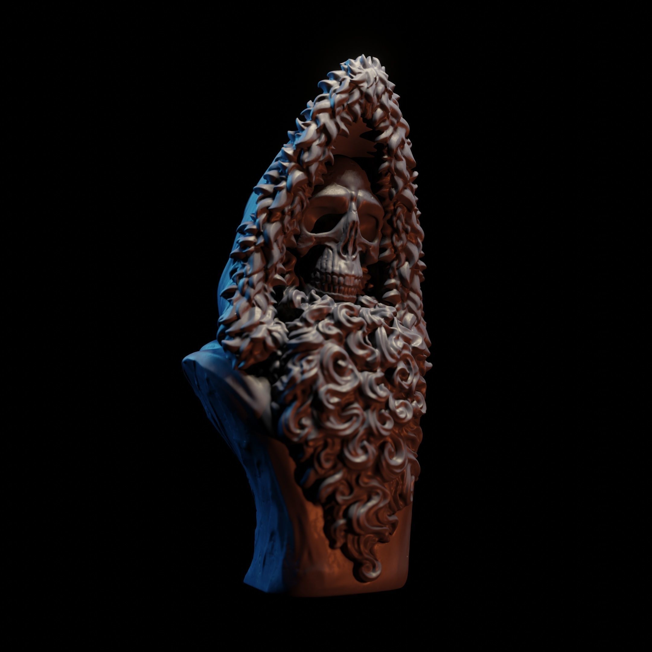 Death as Santa bust 3D print model_4