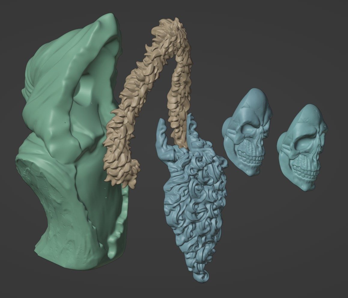 Death as Santa bust 3D print model_7