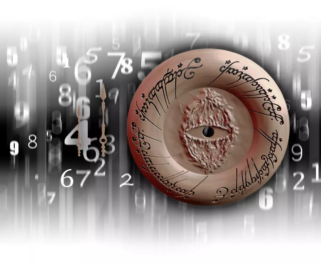 The eye lord of rings with numbers 3D print model_0