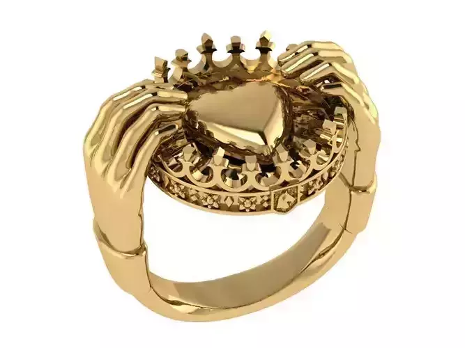 Ring503 gold ring with crown