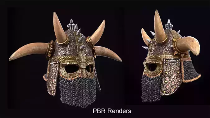 Norse Warlord Helmet PBR 3D model