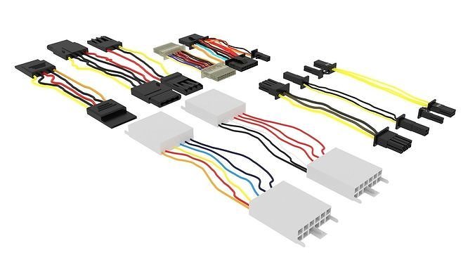 Cables For Computer Parts 3D model