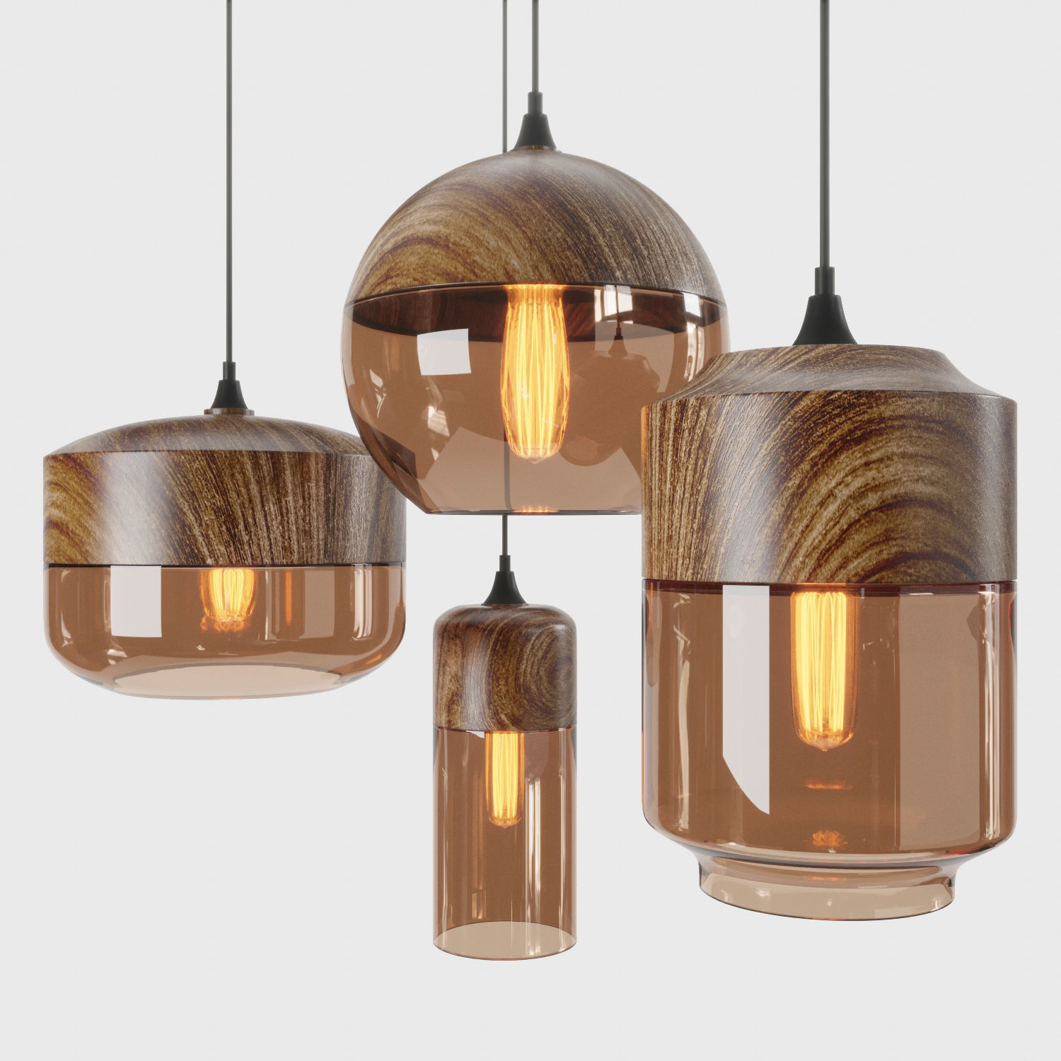 Modern Nordic Glass Pendant Light 3D model_1