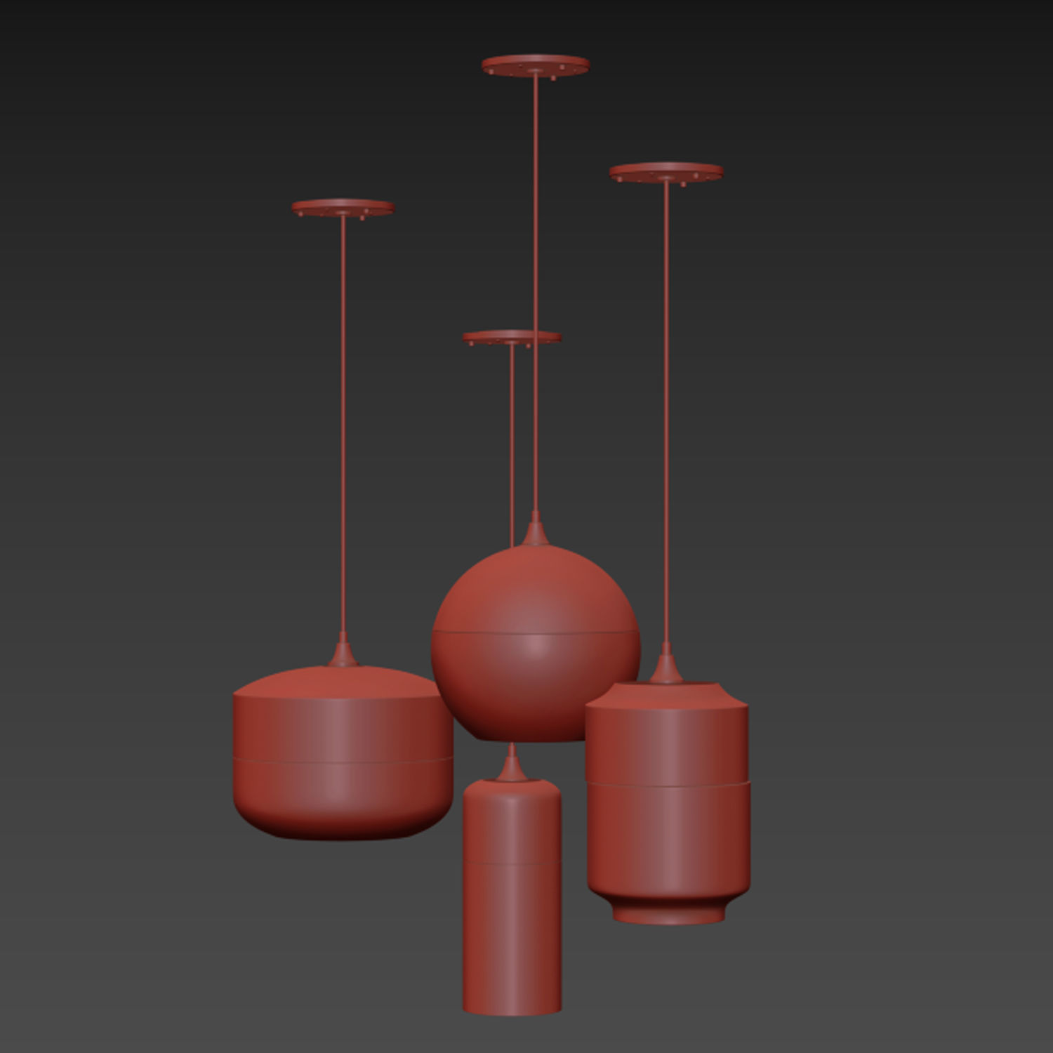 Modern Nordic Glass Pendant Light 3D model_7