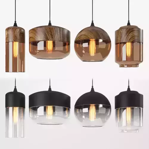 Modern Nordic Glass Pendant Light 3D model