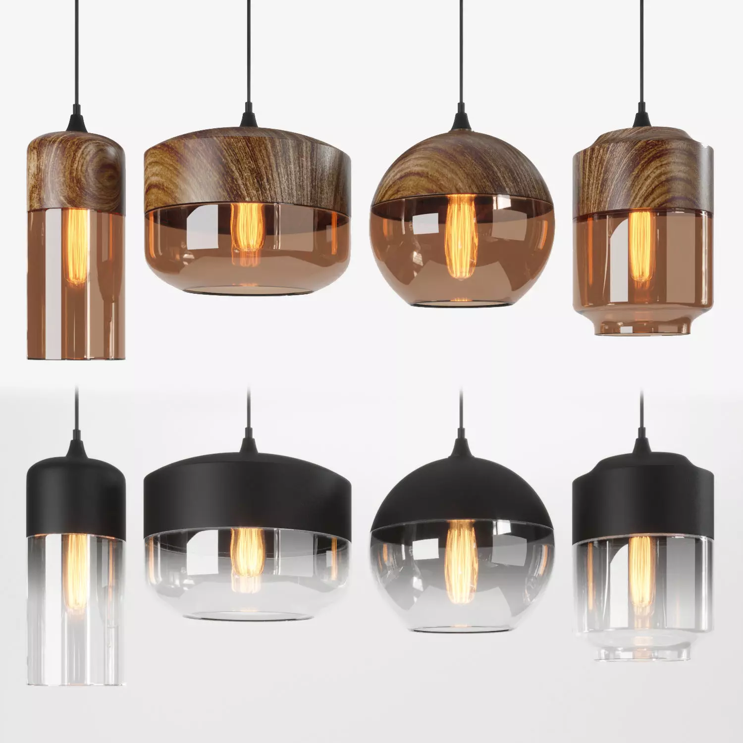 Modern Nordic Glass Pendant Light 3D model_0
