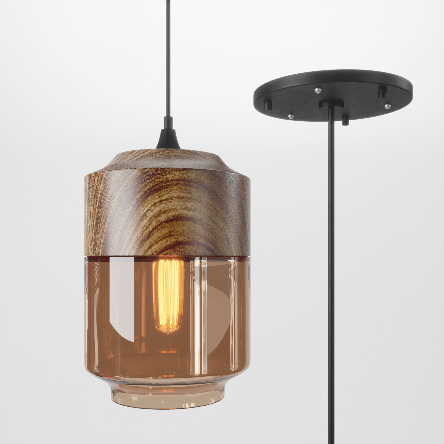 Modern Nordic Glass Pendant Light 3D model_5