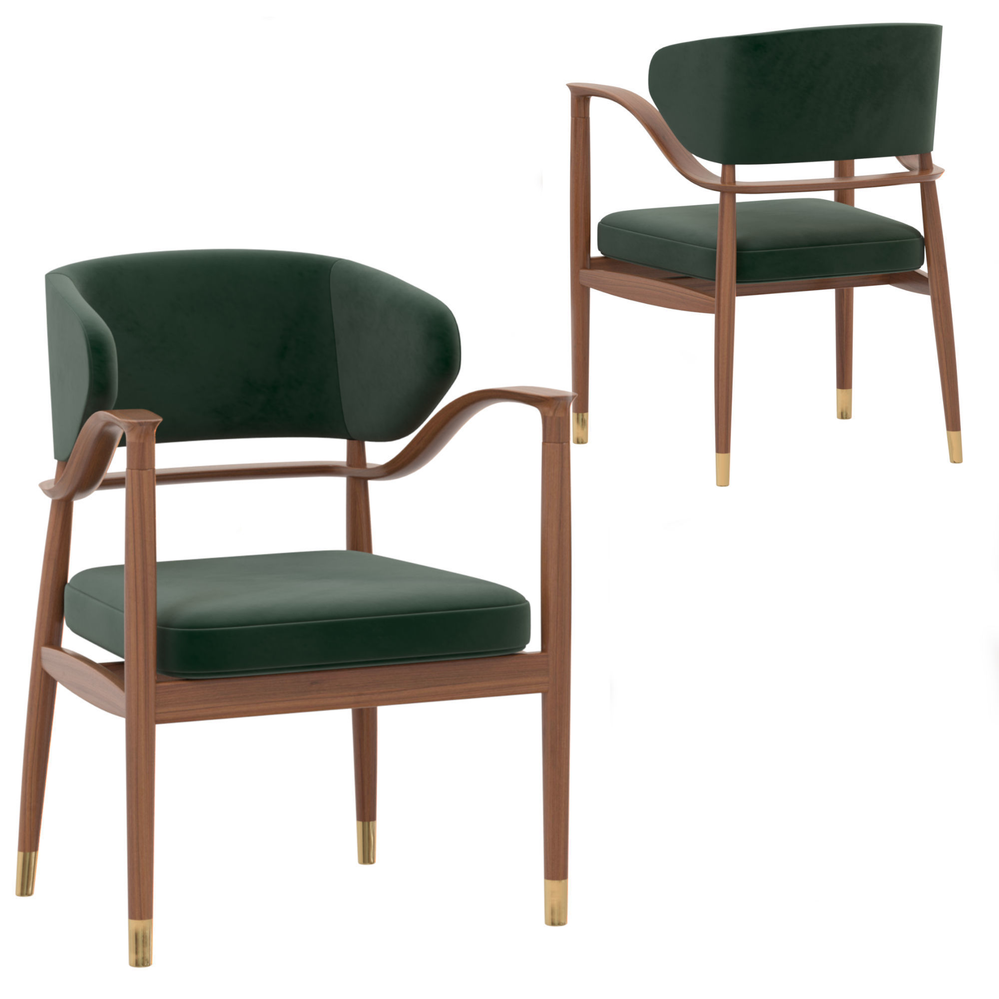 Dining table and chair by Mezzo 3D model_1