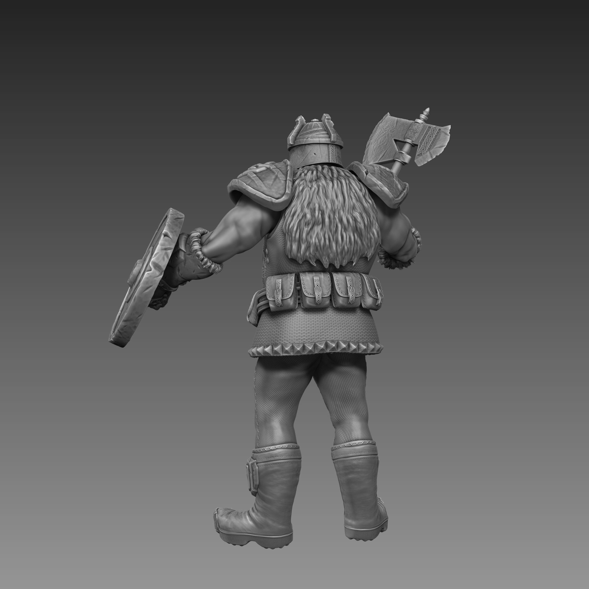 Dwarf Warrior 3D Print Ready 3D print model_7