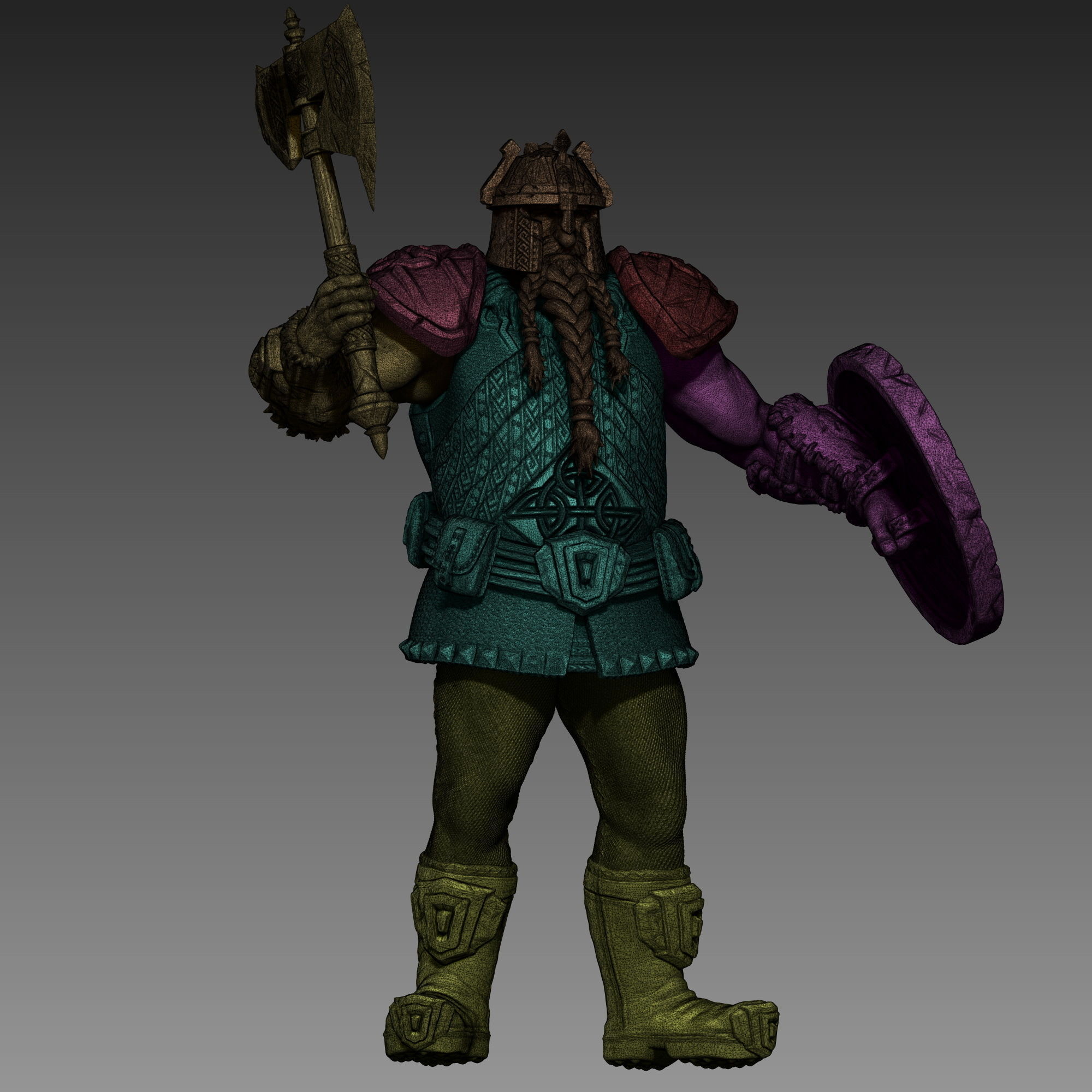 Dwarf Warrior 3D Print Ready 3D print model_1