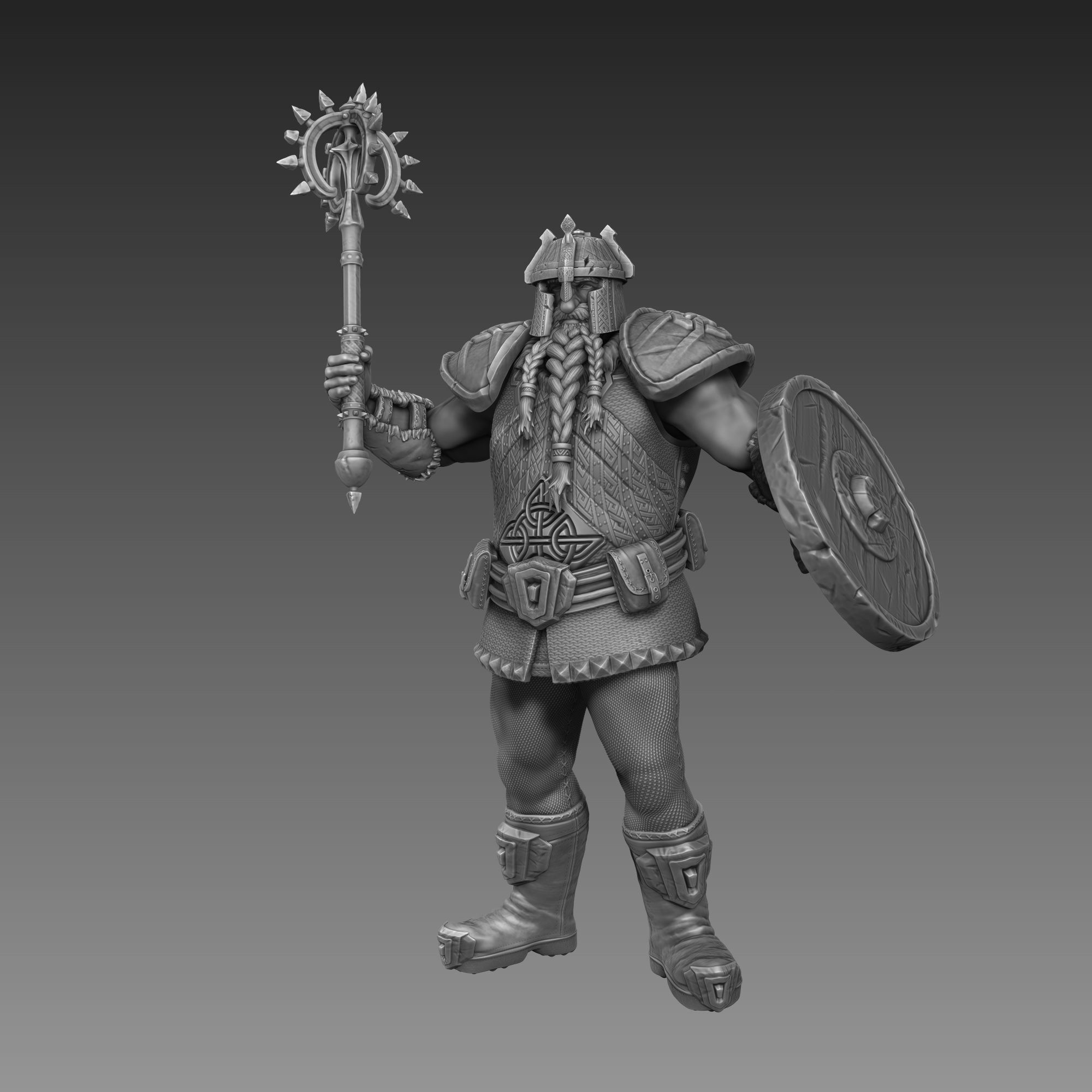 Dwarf Warrior 3D Print Ready 3D print model_10