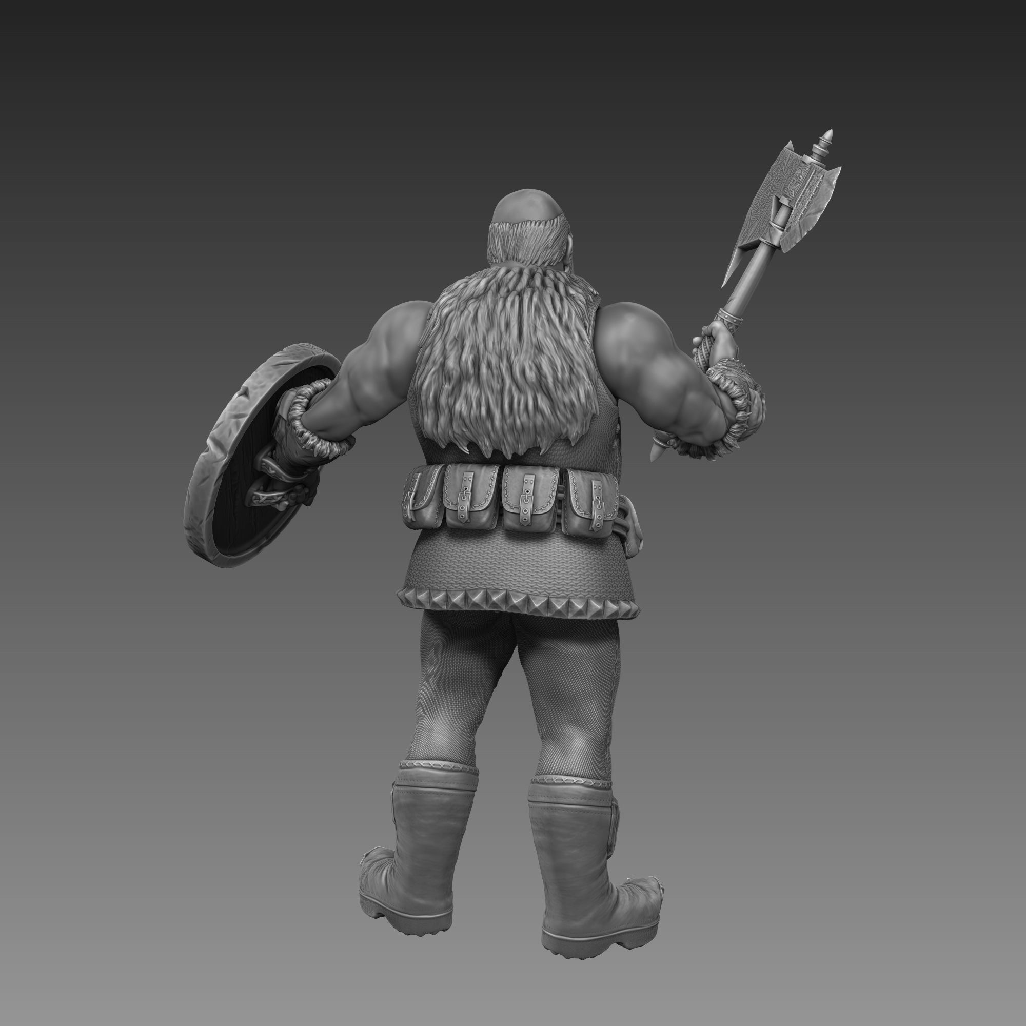 Dwarf Warrior 3D Print Ready 3D print model_20