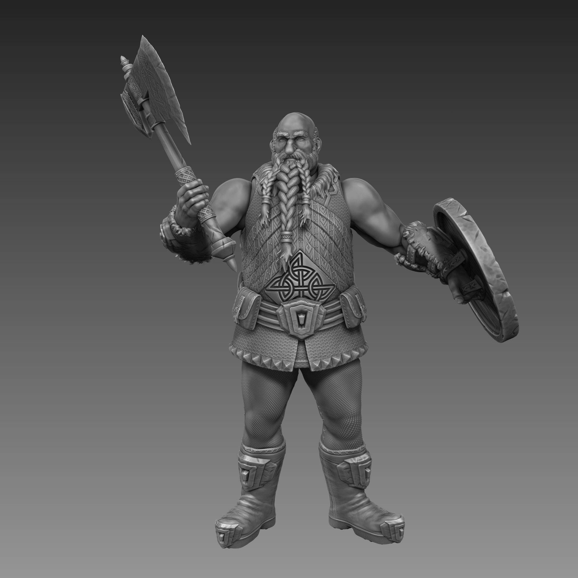 Dwarf Warrior 3D Print Ready 3D print model_21
