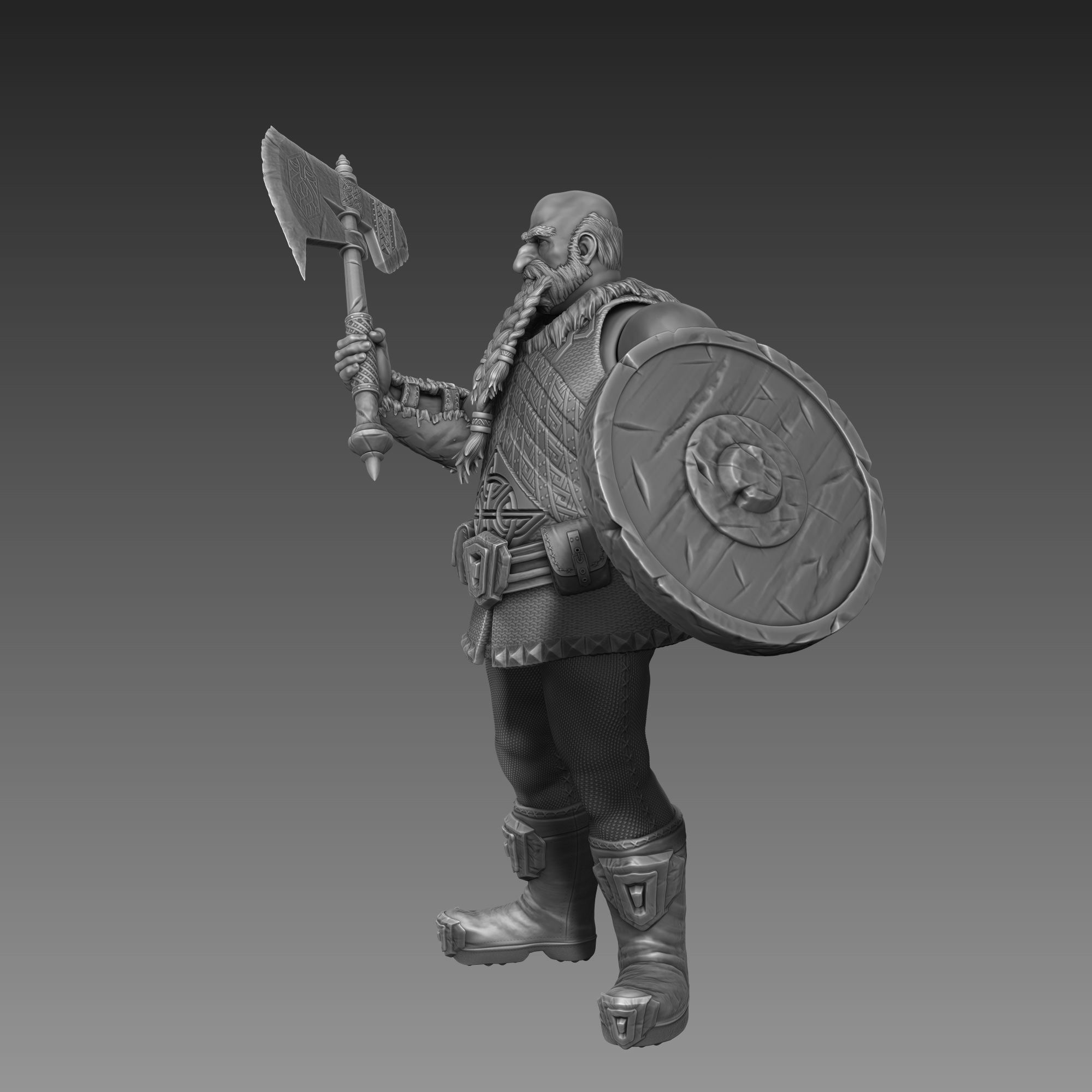Dwarf Warrior 3D Print Ready 3D print model_17