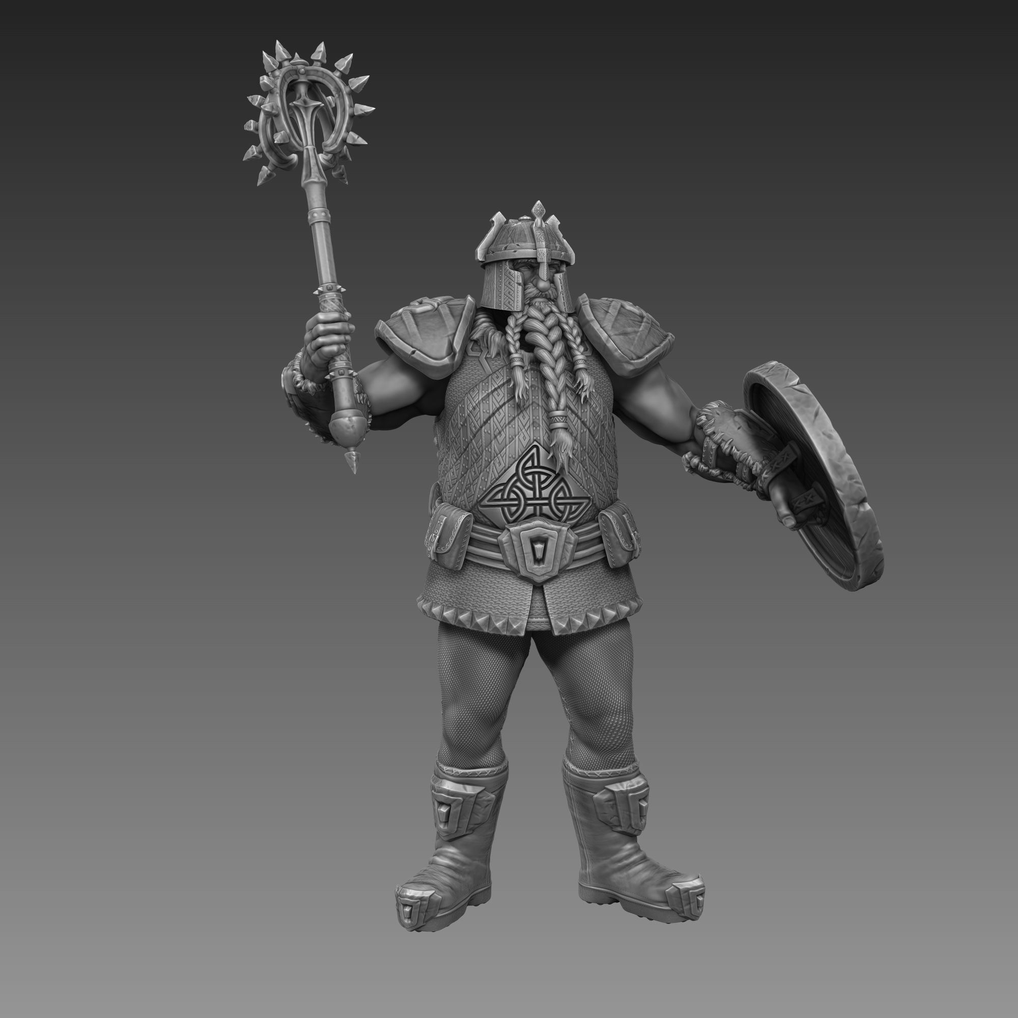 Dwarf Warrior 3D Print Ready 3D print model_12
