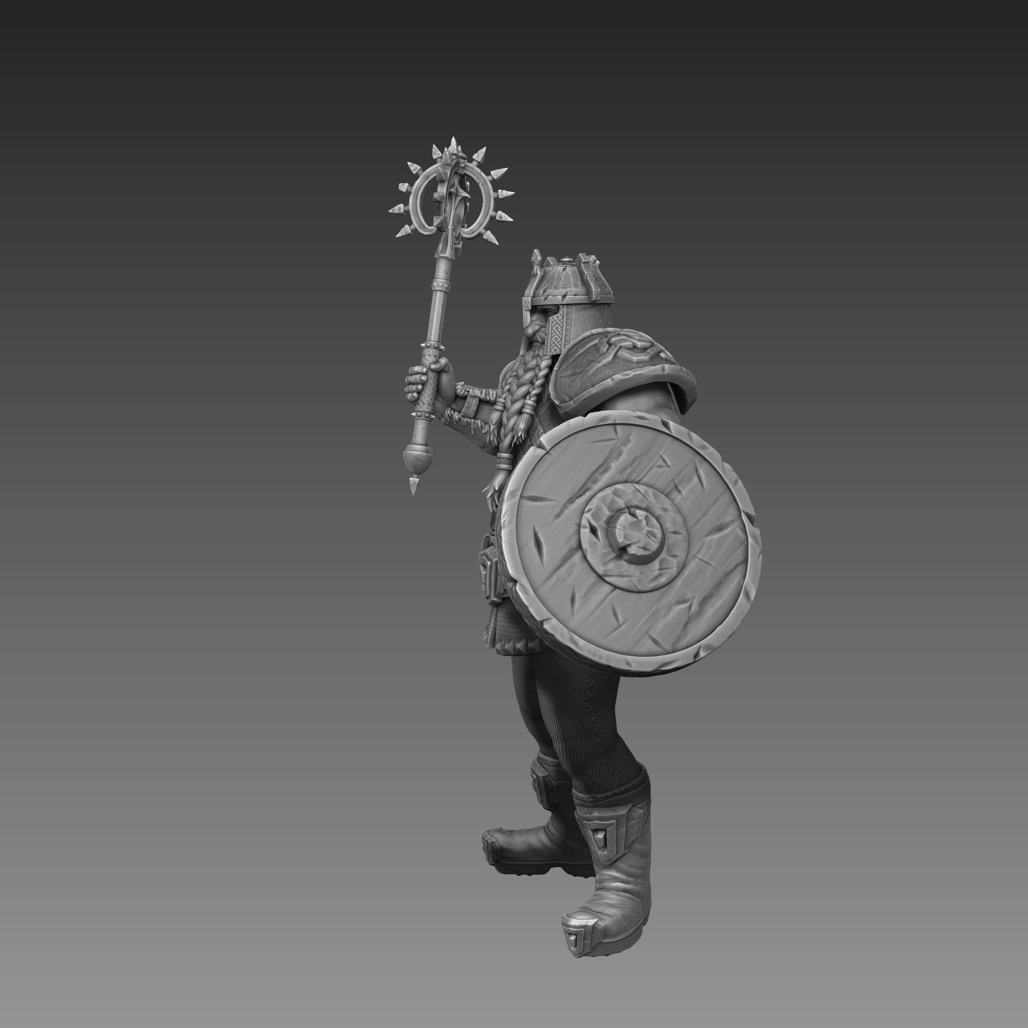 Dwarf Warrior 3D Print Ready 3D print model_16