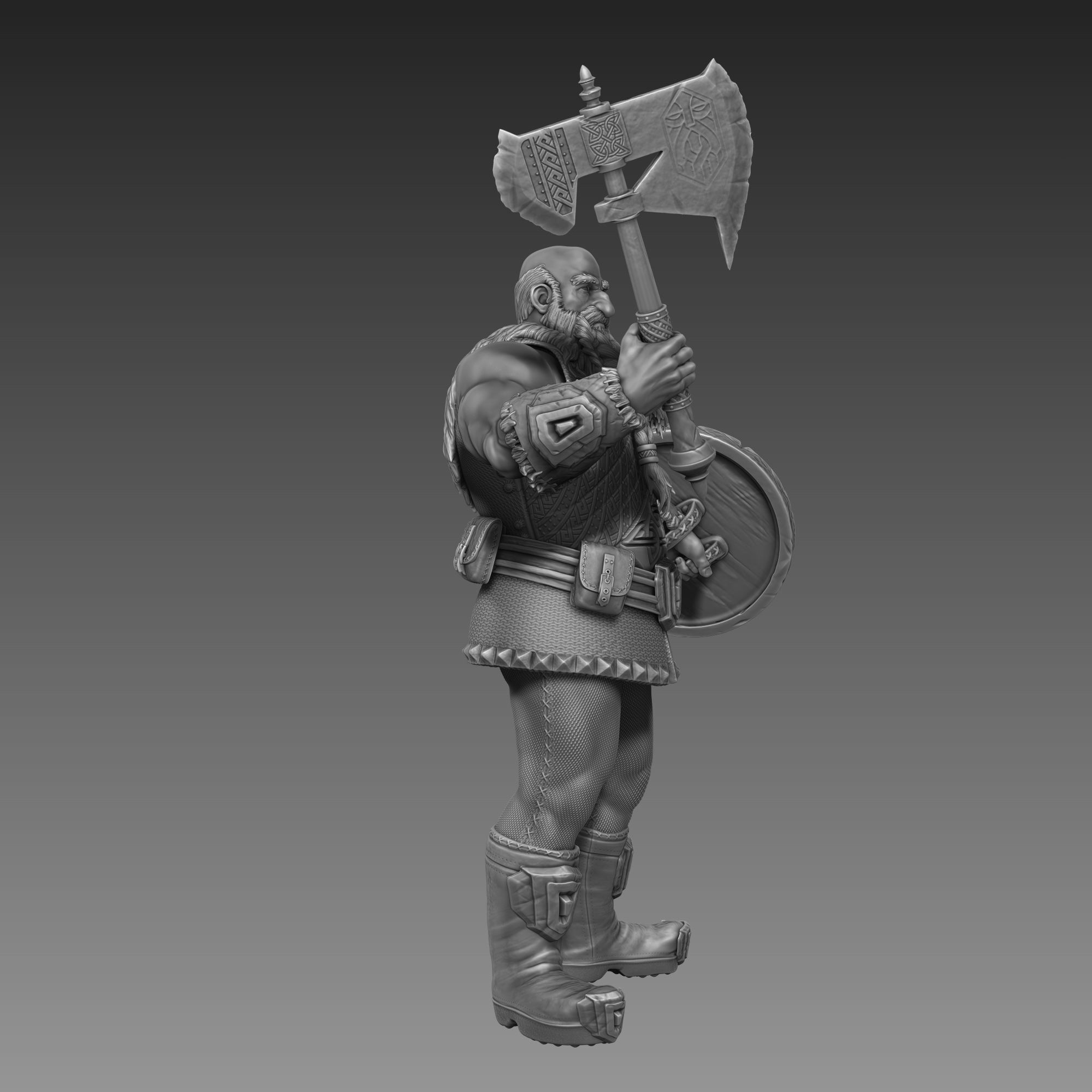 Dwarf Warrior 3D Print Ready 3D print model_19