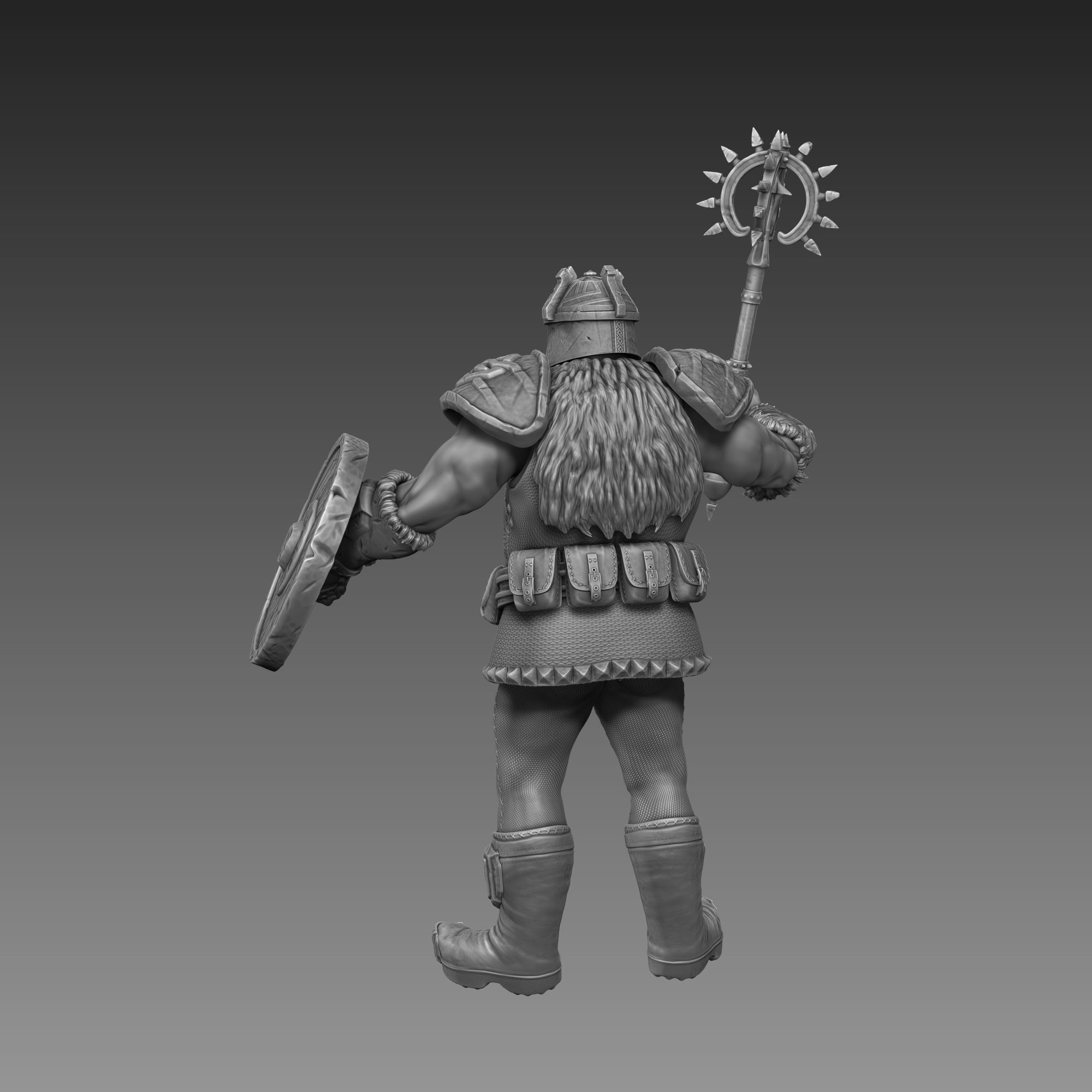 Dwarf Warrior 3D Print Ready 3D print model_15