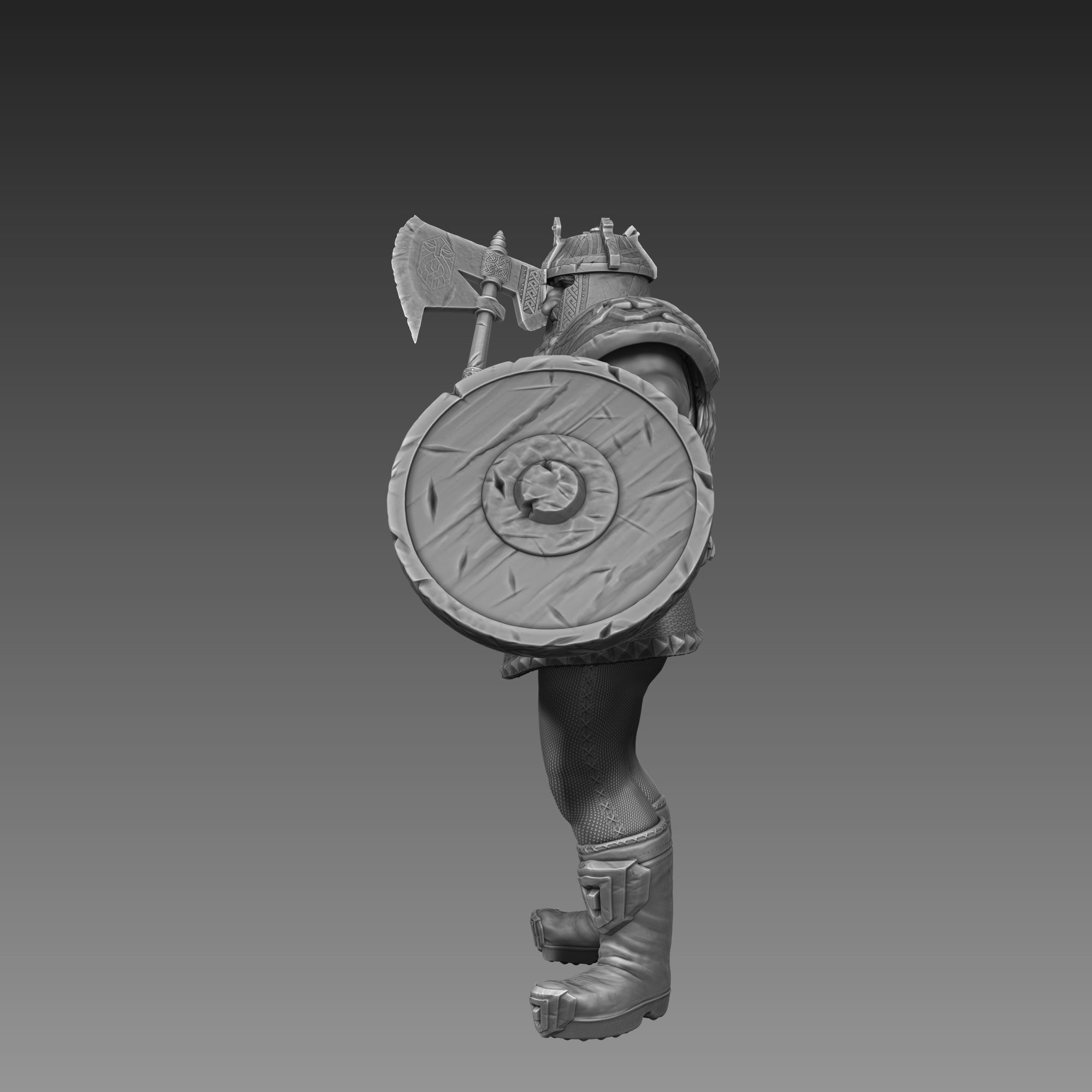 Dwarf Warrior 3D Print Ready 3D print model_8